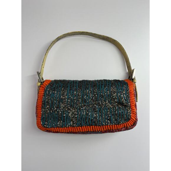 Fendi baguette vintage multicolor glitter beaded shoulder bag - Picture 4 of 11